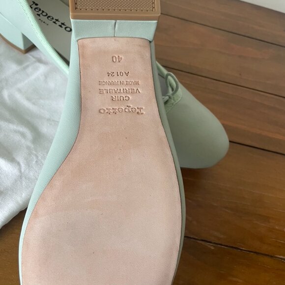 REPETTO "Camille" Ballet Flats Aqua Green Size 40 (US size 9) - Brand New! - Picture 4 of 6